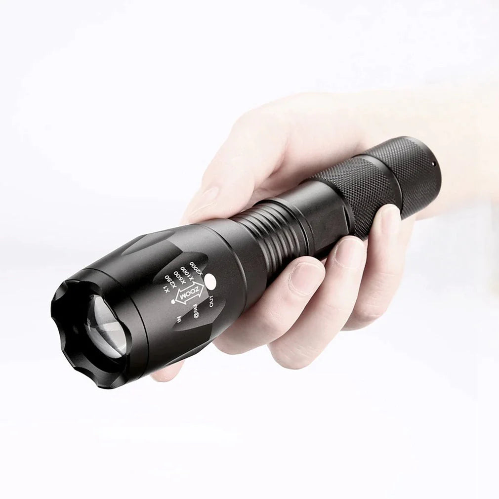 90000LM LED Tactical Flashlight with 5 Modes and Zoom Function