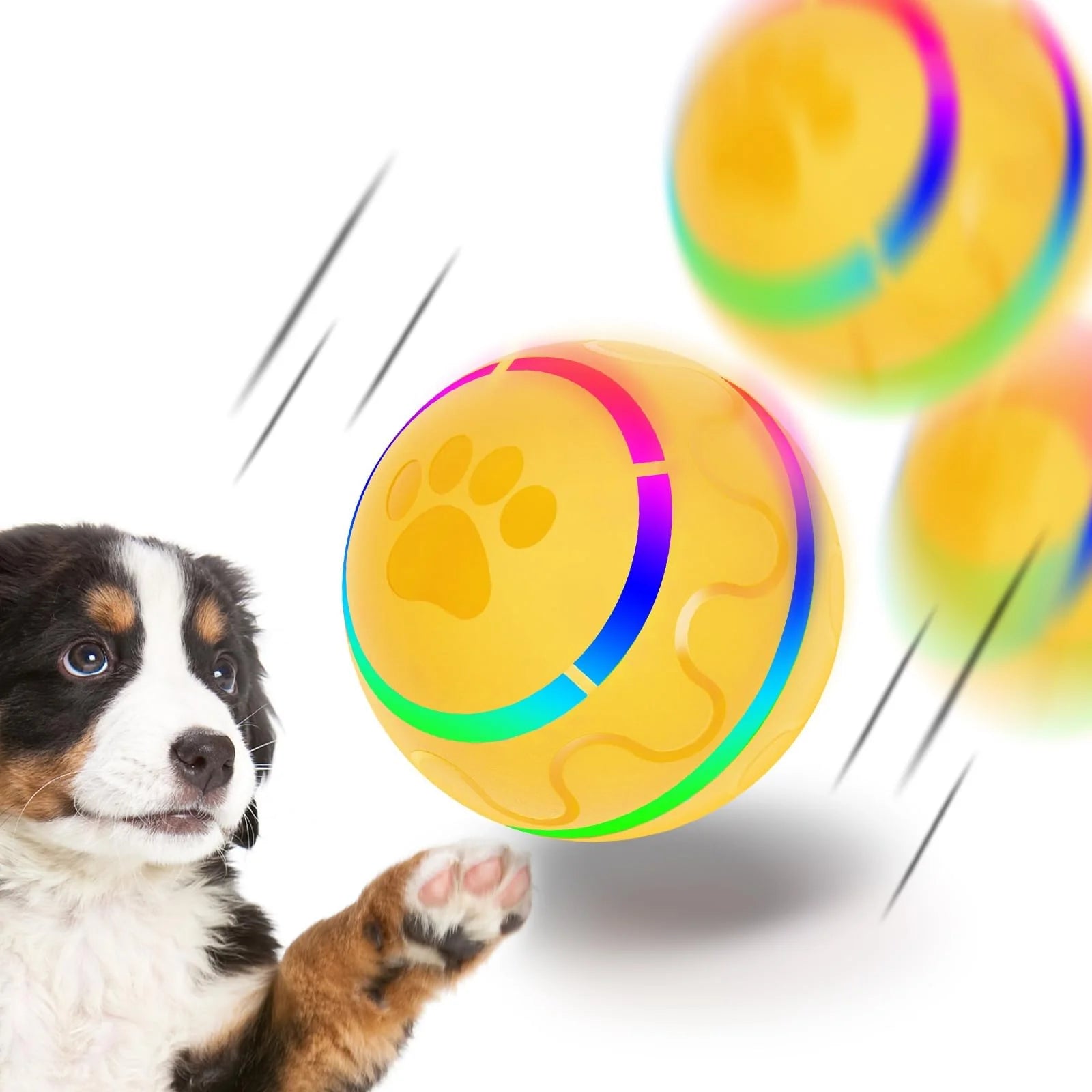 Interactive LED Rolling Ball for Dogs - Durable, Motion-Activated Toy for Small to Medium Breeds, BPA-Free and USB Rechargeable