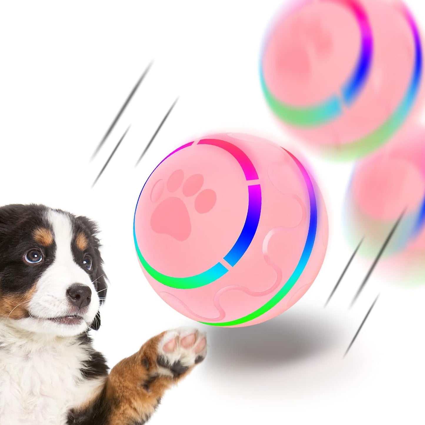 Interactive LED Rolling Ball for Dogs - Durable, Motion-Activated Toy for Small to Medium Breeds, BPA-Free and USB Rechargeable