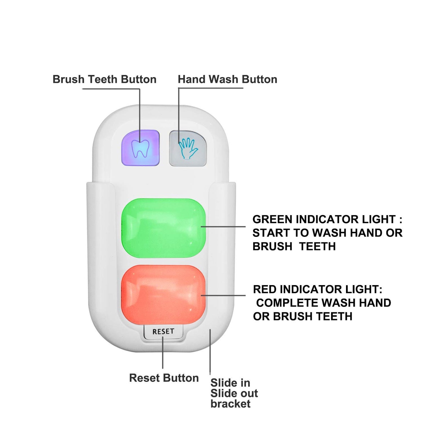 Timer for Kids Battery Powered Tooth Brush Timer and Bathroom Hand Washing Timer with LED Color Light Great Gift for Children and Teens Training Coach (2 Pack)