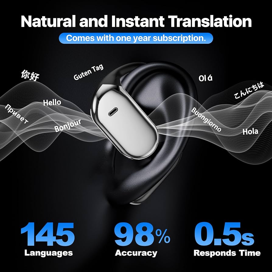 Language Translator Earbuds M8 Headset Supports 144 Languages Real Time Translation Languages Translator Earphones for Traveling