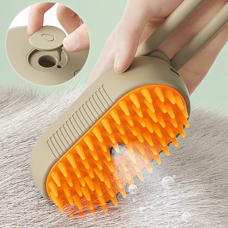 3-in-1 Electric Pet Grooming Brush with Steam Spray for Cats and Dogs - Hair Removal and Massage Comb