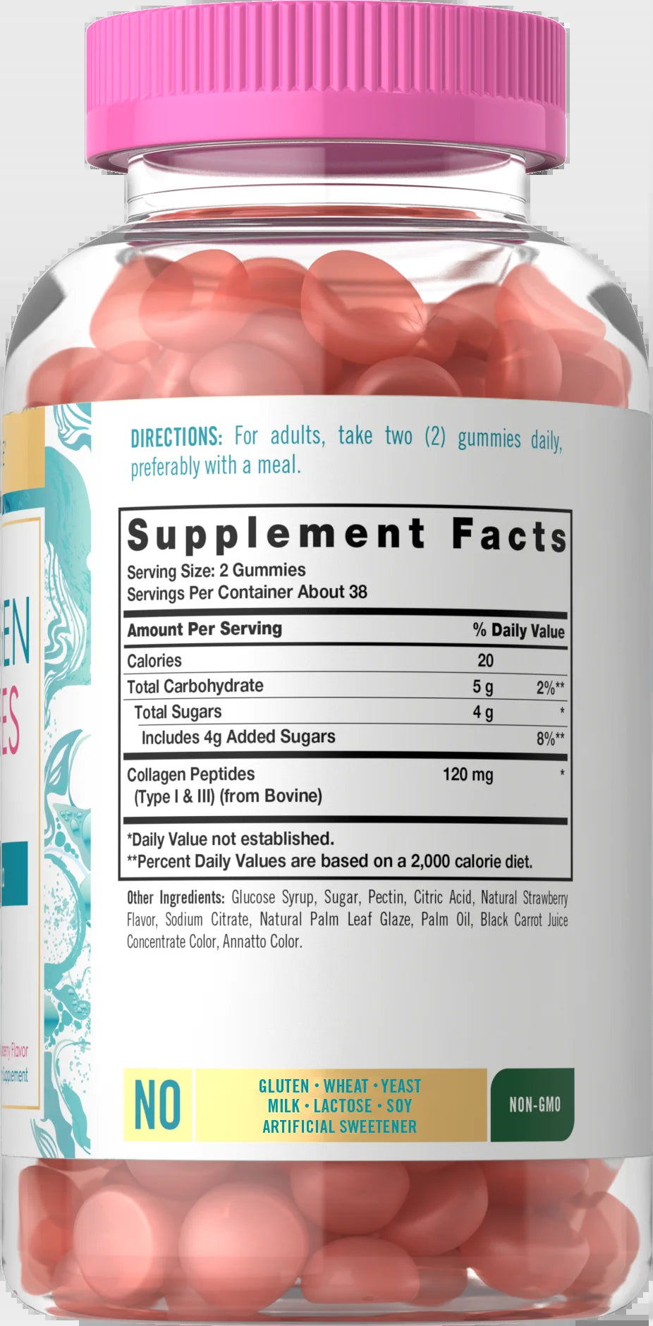 Collagen Gummies | 180 Count | Type 1 & 3 | Strawberry Flavored | by