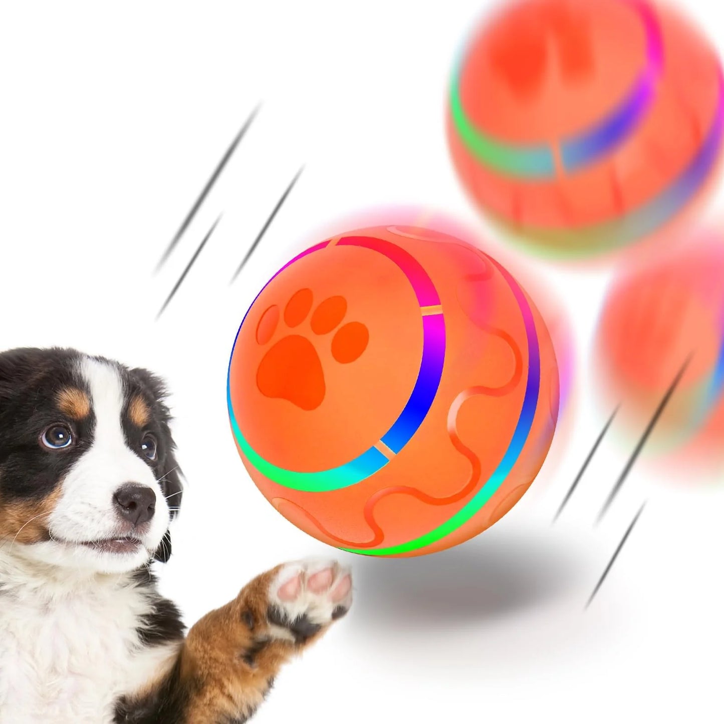 Interactive LED Rolling Ball for Dogs - Durable, Motion-Activated Toy for Small to Medium Breeds, BPA-Free and USB Rechargeable