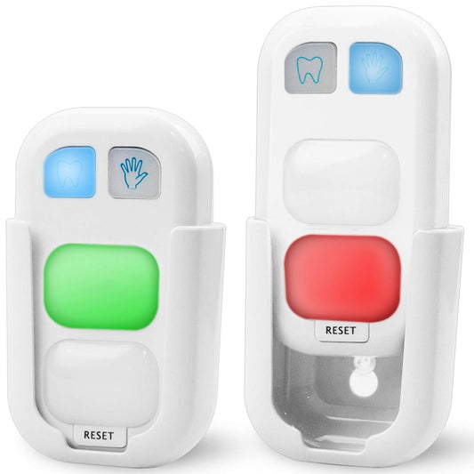 Timer for Kids Battery Powered Tooth Brush Timer and Bathroom Hand Washing Timer with LED Color Light Great Gift for Children and Teens Training Coach (2 Pack)