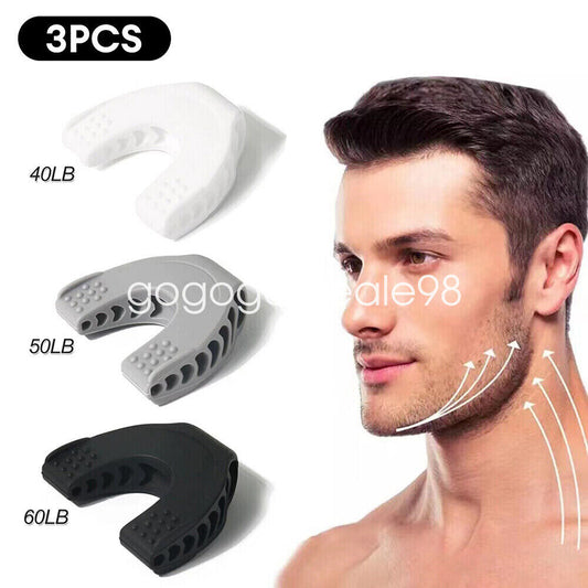 3 Pcs Jaw Exerciser for Men & Women Resistance Levels Silicone Jawline Exerciser